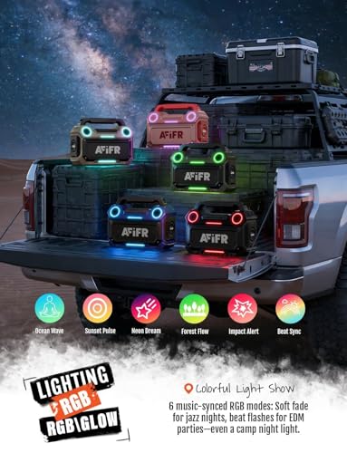 Outdoor Bluetooth Speaker 160W: IP67 Waterproof, 24H, TWS | Rugged portable speaker with deep bass, LED lights, TWS pairing for parties, beach, travel, camping, garage - color: Desert Yellow