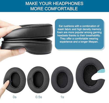 Replacement Ear Pads for Sennheiser HD280/HD280-13/HD280-Pro/HD281 - Black | Also for HMD280 / HMD280 Pro / HMD280-13 / HMD281 / HMD281 Pro Headphones, Earpads Cushions with Upgrade Memory Foam