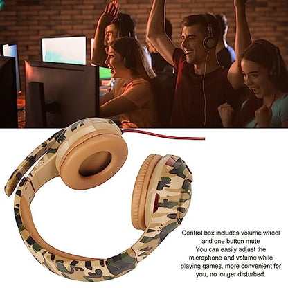 On-Ear Headphones with Microphone, Clear Sound, 120° Microphone, Comfortable, Volume Control, Wide Compatibility, Gaming Headset for Laptop