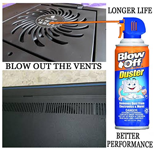 Compressed Air Duster Can MAX Professional Cleaner 1111 Blow Off Non-toxic & No Bitternt 8oz. Stop the Build-up of Dust in Your Electronics, Clogging up the Cooling Fan. Pack of 2