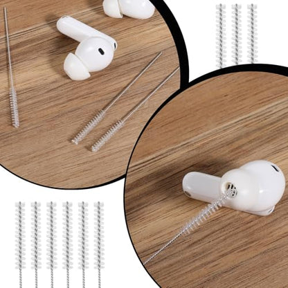 ElevateTech Hearing Aid Cleaning Tools, 10 Pcs Hearing Aid Vent Tube Cleaning Brush Professional Tube Clean Tool Accessories and Supplies for Earbuds Headphones Small Holes or Pipes Cleaner