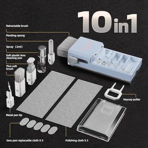 Tassmpitor Keyboard Cleaner & Laptop Cleaning Kit for Computer Screen, Blue - color: Morandi Light Blue