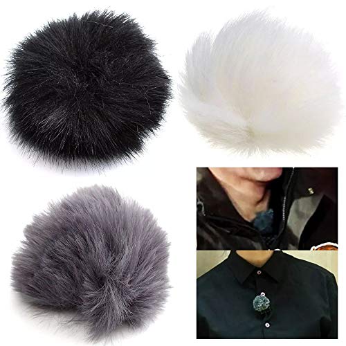 Lapel Mic Windscreen, Portable Audio Furry Wind Muff Outdoor Microphones Comfortable Soft Lavalier(Black&White) - color: Black&White
