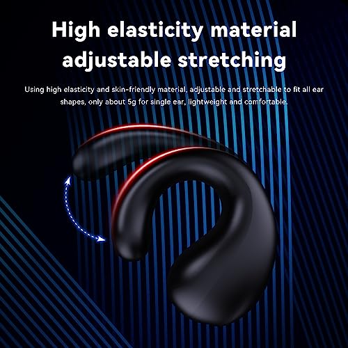 Wireless Earbuds Open Ear Headphones Clip On Earbuds Bluetooth 5.4 Headphones Long Playtime Ear Buds Digital Display Charging Case Noise Canceling Waterproof Sports Earphones
