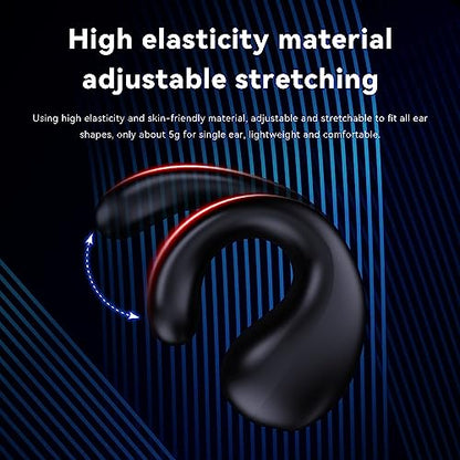 Wireless Earbuds Open Ear Headphones Clip On Earbuds Bluetooth 5.4 Headphones Long Playtime Ear Buds Digital Display Charging Case Noise Canceling Waterproof Sports Earphones