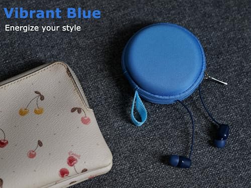Ginsco Mini-Portable Hard Shell Earbuds Case for Apple EarPods Headphones USB-C Wired Ear Buds/Skullcandy Jib Wired Earbuds, Travel Case for Earphones Earplugs (2, Blue) - color: Blue