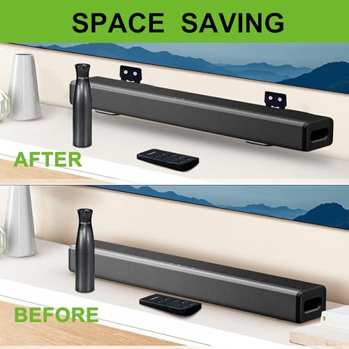 Adjustable Soundbar Mount, Lockable & Universal Fit, Anti-Slip | Removable Wall Brackets, 3.4-5.2 inch Adjustable, Metal, 25 lbs Capacity, Under TV Mount - color: Adjustable-1 (3.4"-5.2")
