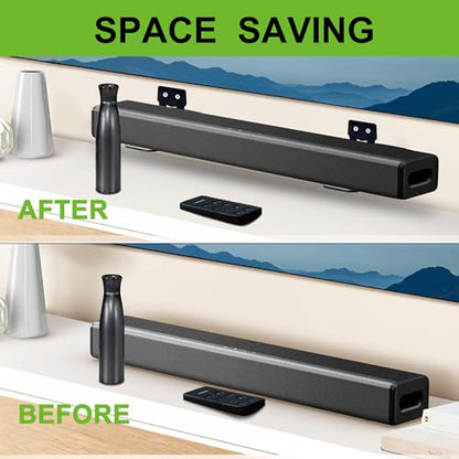 Adjustable Soundbar Mount, Lockable & Universal Fit, Anti-Slip | Removable Wall Brackets, 3.4-5.2 inch Adjustable, Metal, 25 lbs Capacity, Under TV Mount - color: Adjustable-1 (3.4"-5.2")