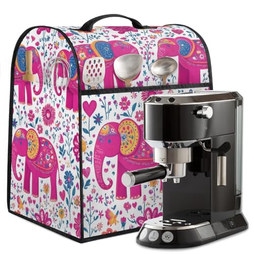 Stand Mixer Cover Compatible with KitchenAid Mixer 6/7/8 Quart with Pockets for Kitchen Aid Accessories and Attachments, Water-Resistant Quilted Polyester - color: Elephant