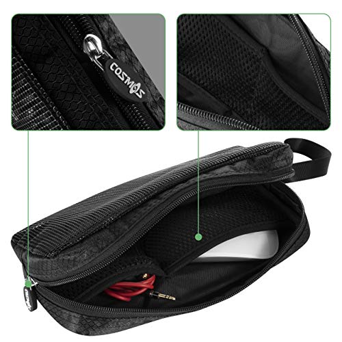 CM Travel Cable Organizer Case Portable Computer Accessories Zipper Mesh Pouch for Holding Laptop Mouse, Power Bank, USB, Adapter, Charger, Cellphone and Cosmetics (Case ONLY)