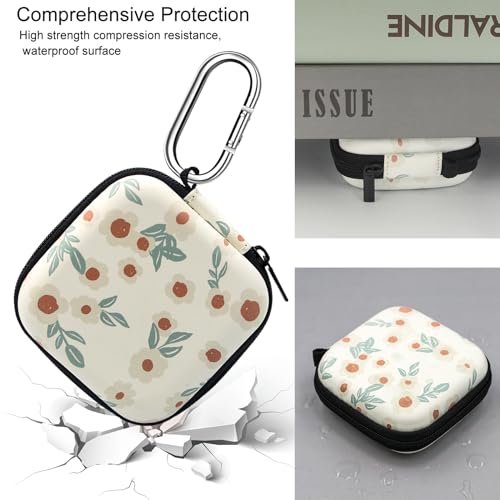 Earbud Case,Headphone Organizer Earbud Storage Bag, Hard EVA Shockproof Cover Carrying Case with Carabiner Clip Compatible with AirPods 5 4 AirPods Pro 2nd /3/2 Bose Galaxy (Small Flower) - color: Small Flower