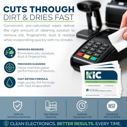 KICTeam 70% IPA Electronic & Tech Cleaning Wipes (50 Pack)