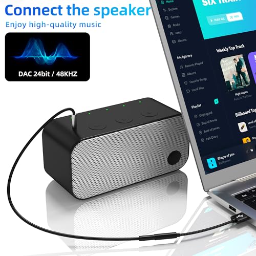 USB to 3.5mm Jack Audio Adapter Aux Headphone Interface Pc Sound External Plug Phone Car Microphone Computer Auxiliary Splitter Port for iPhone Headset Cable Adaptor Compatible for Samsung