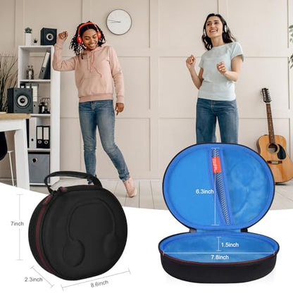 EVA Hard Case for JBL Live 770NC/670NC/660NC/650BT/460NC/400BT/500BT and JBL Tune 770NC/710BT/720BT/700BT/750BT/520BT/510BT/760NC/660NC/500/E45BT Wireless Headphone(Black Case+Inside Blue) - color: Black Case+Inside Blue
