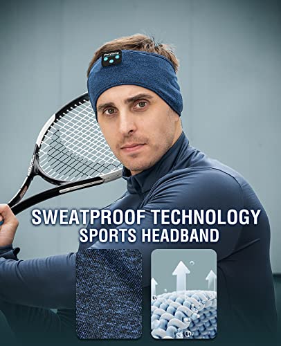 Perytong Sleep Headphones Wireless, Bluetooth Sports Headband Headphones with Ultra-Thin HD Stereo Speakers Perfect for Sleeping,Workout,Jogging,Yoga,Insomnia, Air Travel, Meditation (Deep Teal) - color: Deep Teal