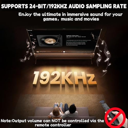 192kHz HDMI eARC to Optical Audio Adapter - 6FT,Not Support CEC - size: 6FT