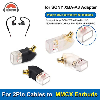 1 Pair 0.78mm 2Pin Female (Contact Cable) to MMCX Male (Contact Headphone) Integration of Injection molding Craft Converter,Gold-Plated Plug Adapter Concave (Angled 2 Pin, Transparent) - color: Clear, size: MMCX TO 0.78 Angled