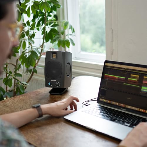 ADAM Audio D3V Active Desktop Studio Monitor Speakers - Black | USB-C, D-ART Tweeter, 3.5in Woofer, 240W, 45Hz-23kHz, 97dB SPL, Balanced TRS, Headphone Out - style: D3V Black