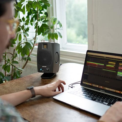 ADAM Audio D3V Active Desktop Studio Monitor Speakers - Black | USB-C, D-ART Tweeter, 3.5in Woofer, 240W, 45Hz-23kHz, 97dB SPL, Balanced TRS, Headphone Out - style: D3V Black