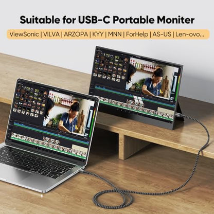 USB C Monitor Video Cable, 4K@144Hz Display/20Gbps Data/100W Charge, 3 Feet - size: 3ft