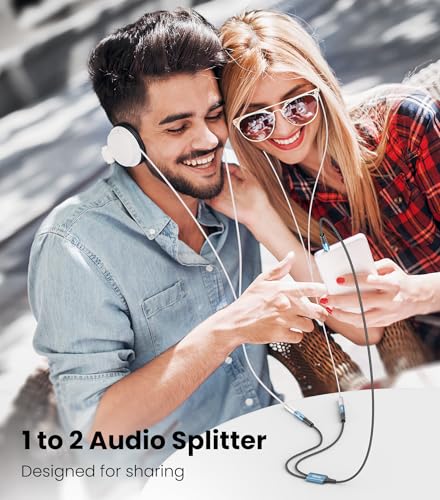 Tisino 3.5mm Headphone Splitter, 2 Female to 1 Male Aux Splitter, 1.6ft/50cm - size: 1.6 ft