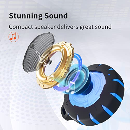 HEYSONG Waterproof Bluetooth Speaker, IPX7 Small Shower Speaker, Lightweight Portable Speakers for Travel, Pool, Beach, Biking, Kayak