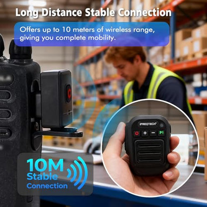Walkie Talkie Wireless Handheld Speaker Mic, 2 Pin K-Connector Remote Shoulder Microphone Compatible with Baofeng UV-5R BF-F8HP UV-82 UV-82HP and Kenwood, TYT, BTECH Radios