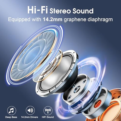 Wireless Earbuds 75H Bluetooth 5.4 Sport Headphones with Earhooks, Black | IPX7 Waterproof In-ear Buds Feature ENC Noise Cancelling Mic & Deep Bass. Stereo Sound Device for Gym Running Workout - color: Black