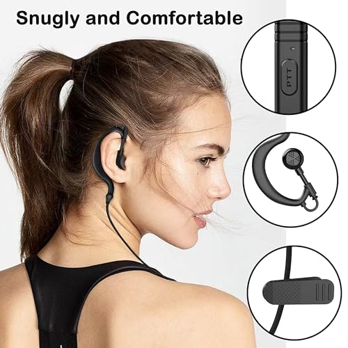 SAMCOM Original Replace Wire Walkie Talkie Earpiece Headset with Mic | Ear Piece 2 Pin with Big PTT Button Soft Ear Hook Earpiece for FPCN30A FPCN10A Two Way Radios,1 Pack - size: Original Earpiece