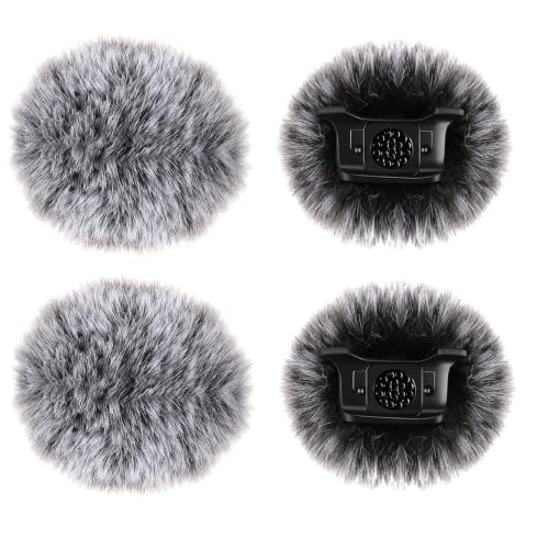 Microphone Windscreen for DJI MIC MINI (2024) Wireless Microphone Furry Wind Muff Accessories (4 Packs-Grey) - color: gray-4pcs
