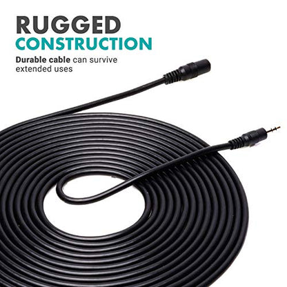 Movo MC20 3.5mm Audio Cable - 3.5mm TRS Female to Male 20ft Extension Cord for Microphones, Headphones, and More (Pack of 2) - size: 20-foot (Pack of 2)