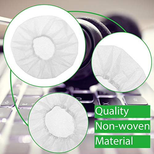 BBTO 200 Pieces Disposable Headphone Ear Cover Non-Woven Sanitary Earpad Covers for Most On Ear Headphones (L, 11 Cm/ 4.3 Inch,White) - color: White, size: L (11 cm)