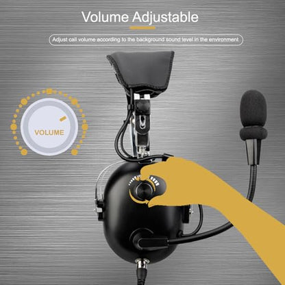 Retevis Noise Reduction Radio Headset with Mic,Racing Headset,1 Pack | Elastic Metal Bracket,for RT21 RT68 RT86 RT22,Compatible with Baofeng UV-5R/5RM, Pxton Radio,2 Way Headset Communication