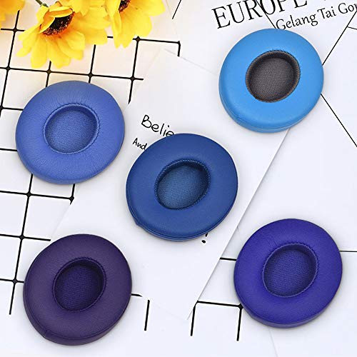Replacement Ear Pads Protein PU Leather Ear Cushion Compatible with by Dr. Dre Solo 2.0 Solo3 Wireless On-Ear Headphones (Violet) - color: Violet