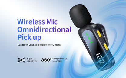 Wireless Lavalier Microphone with Magnetic Clip & LED Display, Mini Lapel Mic，Wireless Microphone for iPhone,Android, iPad, for Video Recording, Streaming, Interview, Vlog,Tiktok,YouTube - size: All iPhones & Androids (LED Display)