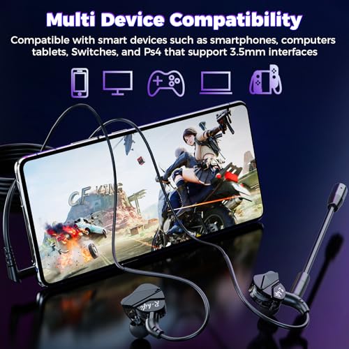 BlueFire Wired Gaming Earbuds with Microphone, HiFi Deep Bass in-Ear Headphones, Noise Cancelling Earphones with Volume Control, Compatible with PC, Phone, in Ear Earbuds for Gaming, Sports and Music