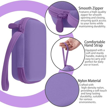 for JBL Go 5/4/3 Ultra Portable Speaker Hard Travel Case, Purple | Protective Storage Bag with Mesh Pocket & Hand Strap, Shockproof EVA Carrying Box, Soft Lining - color: Purple Case