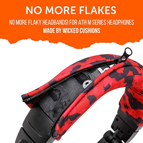 WC PadZ & BandZ Bundle - Replacement Earpads and Headband Cover for ATH M50X and M Series Headphones | Red Camo Pack