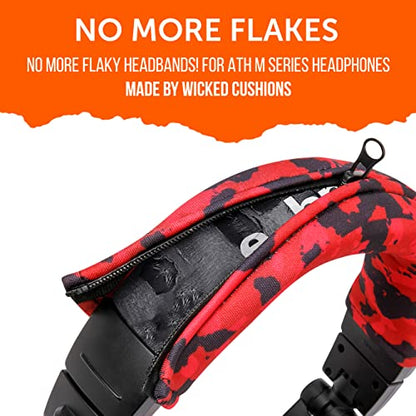 WC PadZ & BandZ Bundle - Replacement Earpads and Headband Cover for ATH M50X and M Series Headphones | Red Camo Pack
