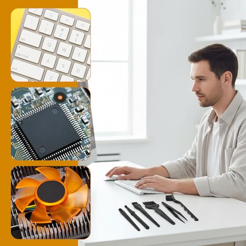 Keyboard Brush Anti Static Brush 6PCS Mini Keyboard Cleaning Brushes Kit Electronic Dust Cleaning Brushes for Computer Motherboard Camera Small Space Remover for Mechanical Keyboards