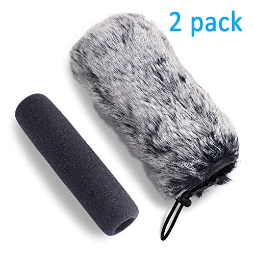 YOUSHARES Rode VideoMic Go Windscreen Deadcat and Foam Cover - Rode GO Mic Camera Microphone, Indoor Outdoor Microphone Wind Muff (2 Pack)