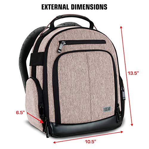 USA Gear VR Headset Backpack Travel Case Fits Meta Quest 3S, 3, 2, Controllers and Accessories - Virtual Reality Gaming Bag with Customizable Interior Dividers, Padded Backpack Straps (Brown) - color: Brown