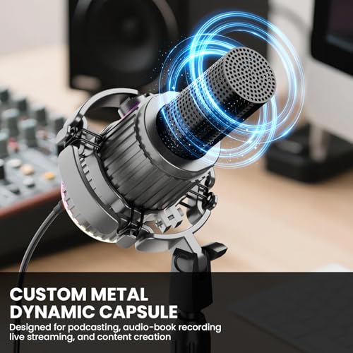 BASN USB/XLR SL2000 Dynamic Microphone and Bsinger 2nd Generation Dual Dynamic Drivers in Ear Monitor Headphones Set for Podcast, Live Streaming, Gaming Recording
