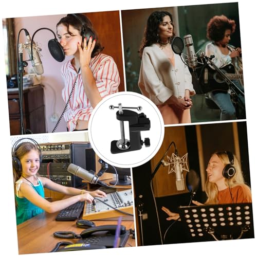 Toyvian Adjustable Microphone Boom Arm Stand: Metal Base Desk Mount Clamp for Streaming Podcasting Recording - Compatible with Various Mic