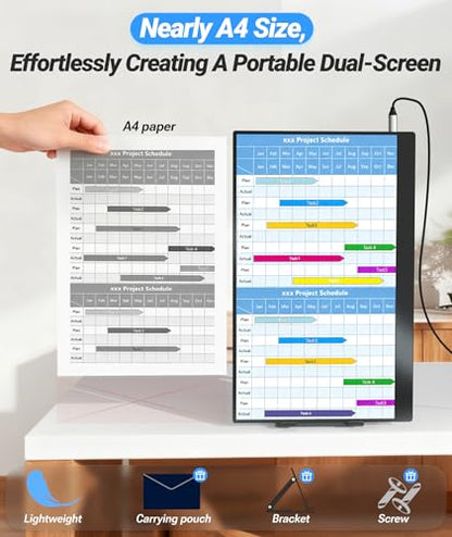 Ingnok Portable Monitor for Laptop,15.6 Inch USB C Screen Extender | FHD 1080P with Adjustable Stand,USB C Mini HDMI Port for Mac,mini PC,Built-in Speakers ,Easy to Set up,VESA - style: NO-Touch