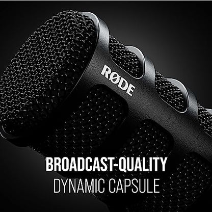 RØDE PodMic USB Versatile Dynamic Broadcast Microphone With XLR and USB Connectivity for Podcasting, Streaming, Gaming, Music-Making and Content Creation & PSA1 Swivel Mount Studio Microphone Boom Arm