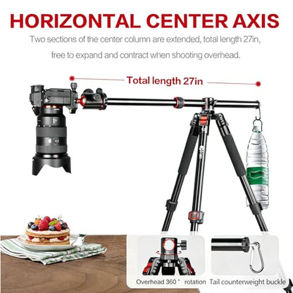 FreeSea MT-339 72" Camera Tripod with Detachable Monopod | 360° Ball Head & Quick Release Plate, Aluminum Alloy, 15KG Load Capacity, for DSLR & Video Camera, with Storage Bag