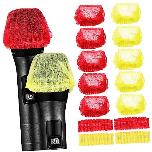 Toyvian 100Pcs Disposable Non Woven Microphone Covers Removable Windscreen for Music Studios and Ktv Breathable Design Microphone Protection Convenient and Sanitary
