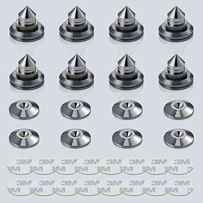 Speaker Spikes Adjustable Floor Protectors 8pcs with Adhesive, Black - color: Black