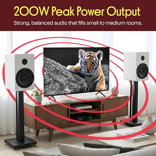Pyle 6.5” Bookshelf Speakers - Pair of Wired Bookshelf Speakers with Wall Mount Brackets, 2-Way HiFi Home Theater with Fiberglass Cone, Soft Dome Tweeter, Compact Design, 11.7” x 7” x 6.5”, White - color: White